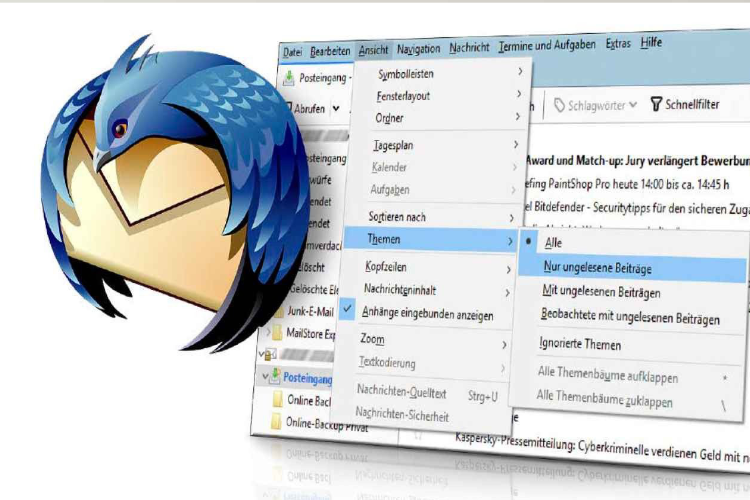 Wir mailen mit Thunderbird hin und her