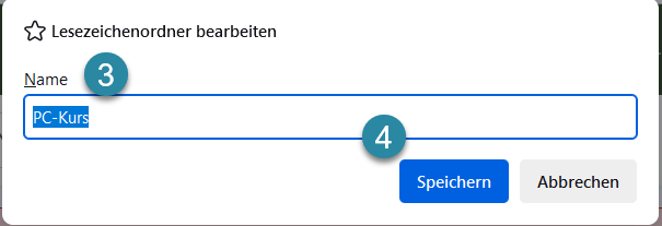 lesezeichenordner erstellen